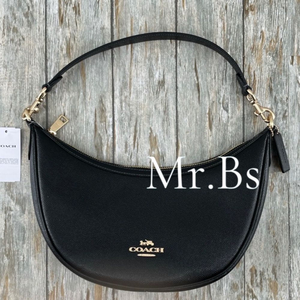 Coach Aria Shoulder Bag in Black Leather Purse
